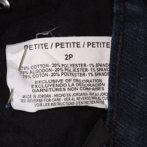 Nine West Jeans Womens 2 Petite 25 x 27 Straight Leg Dark Stretch Flare - Picture 8 of 8